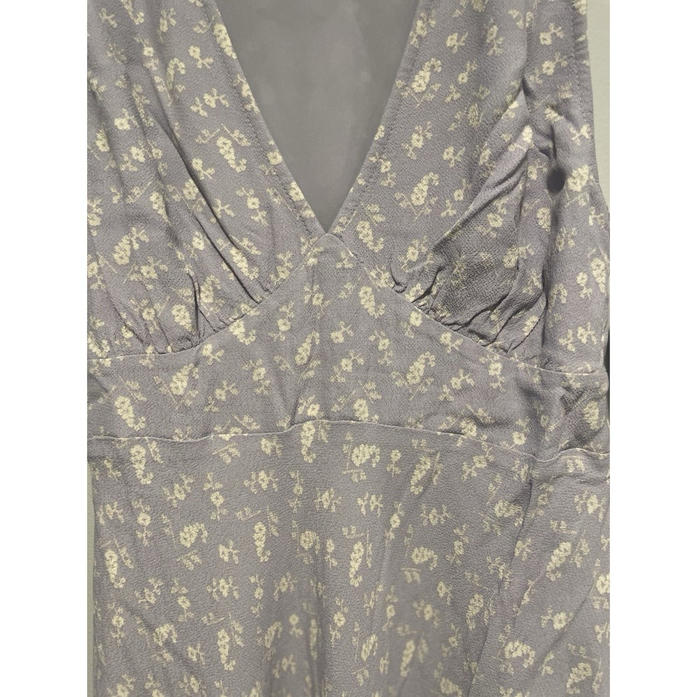 Treasure & Bond Maxi Dress XS Purple/Ivory Little Paris Floral V Neck Boho NEW - Picture 7 of 12